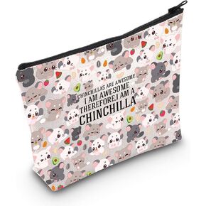 WZMPA Chinchilla Cosmetic Bag Chinchilla Lover Gift Chinchillas رائعة ، أنا رائع ، لذا فأنا من شينشيلا مكيبر سحاب حقيبة شينشيلا مالكها (شينشيلا)