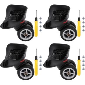 4pcs Universal Debivel Wheel Right (Small) Wheetcase Wheel (4R) 115W Series W042 Replace Wheel Black