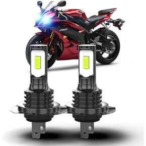 For Yamaha YZF-R6 2006 2007 2008 2009 YZF-R1 2pcs Motorcycle LED Fog Bulbs,H7 Light Bulb, Super Bright ice Blue 8000K beam, No Adapter Required 1:1 Mini Size H7 Light Bulb, Plug and Play, Pack of 2.