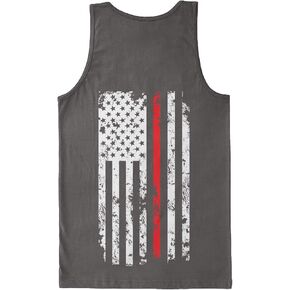 Line Line American Flag - Firefighter Support Top Men's Tank Top