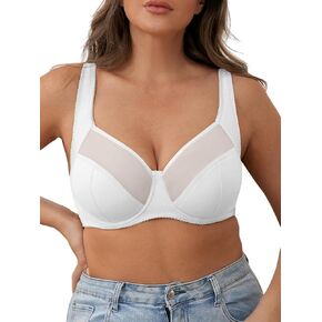 Minimizer Bra for Women, Full Coverage Unlined Bras with Underwire, Plus Size Mesh Bralettes for Large Breasts