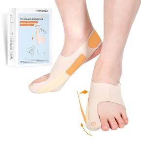 Bunion Corrector Socks for Big Toe Pain - Adjustable Hallux Valgus Brace Sleeve, Ultra-Thin & Breathable for Day/Night, Invisible in Shoes, 1-Pair