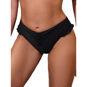 Leoparts Women's Ruched Bikini Bottom Sexy Ruffle High Cut Swim Bathing Suit Bottoms