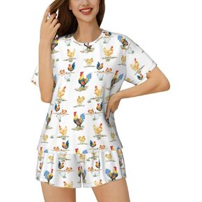 Women'S Pajamas Sets Short Sleeve Lounge Sets Sleepwear Casual Two Piece Pjs With Pockets