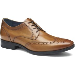 Johnston & Murphy Gibbons Wingtip Slip-ons ، أحذية لباس الرجال الكلاسيكية الحديثة ، أحذية جلدية للرجال