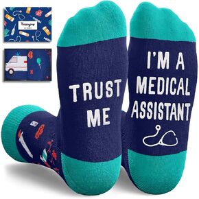 HAPPYPOP Medical Assistant Gifts for Women Men - Medical Assistant Week Gifts, CMA Gift, MA Appreciation, CMA Week Gift Socks