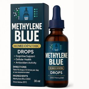 Methylene Blue 1% USP Pharmaceutical Grade 30ml (1 fl oz) | Premium Brain Health Support & Mental Clarity | Third-Party Tested | Formaldehyde-Free | with Dropper