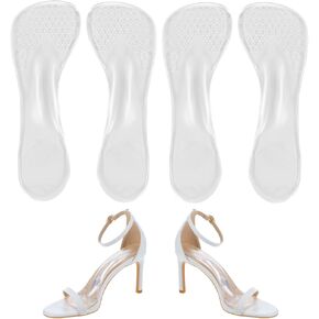 2 Pairs Weight Shifting Insoles for High Heels 3/4 Women's 6-7.5 Transparent Gel High Heel Inserts Comfort Pads for Women Adhesive Inserts for Highs Heels Sandals Flats Boots Pumps Foot Pain Relief