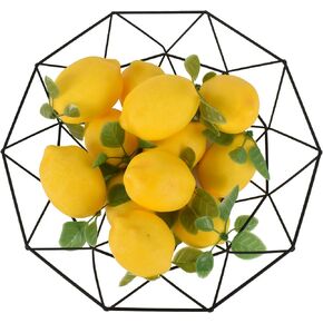 Artificial Lemons with Leaves 12 Pcs Lifelike Lemons Fruit 3.7"x2.6" Fake Lemon Fruit Decor for Home Kitchen Decoration