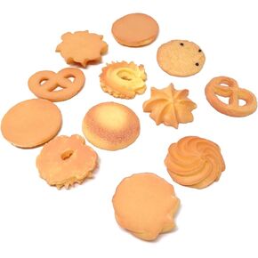 HONBAY 12PCS ملفات تعريف الارتباط المزيفة بسكويت الاصطناعي محاكاة حلوى واقعية المطبوعات الطعام لمطبخ المنزل عرض الدعائم عرض (6 نمط)