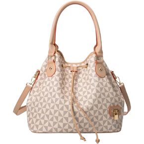 Women's Designer Bucket Shoulder Bag Fashion Top-Handle Handbags Drawstring Crossbody Satchel for Work Travel Everyday