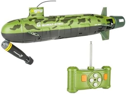 Lllunimon RC قارب التحكم عن بعد Seawolf الغواصة محاكاة نموذج الغوص سباق السفينة هدية للبالغين والأطفال، أخضر 27 ميجا هرتز in Saudi Arabia