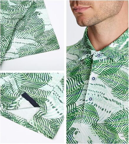 Damipow Mens Golf Shirts Dry Fit Polo Shirts Moisture Wicking Short Sleeve Hawaiian Polo Shirt in Kuwait