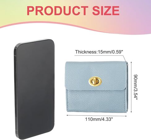 PATIKIL Small Leather Wallets for Women with Metal Buckle, Stylish Card Holder Wallet Card Case Coin Purse for Cash Business Men and Women, Red in Saudi Arabia