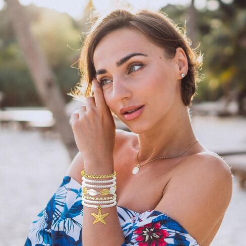 سوار الشاطئ الصيفي الصيفي للرجال للنساء المراهقات الصوفية النجمة الطين مرونة مرنة قابلة للتكديس بوس أساور الصداقة الصيفية هدايا الحفلات الحفلات in Kuwait