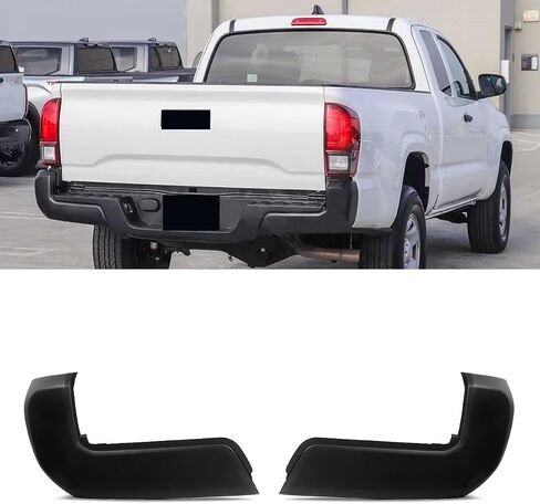 Rear Bumper End Cap Compatible with 2016-2023 Toyota Tacoma Rear Bumper Cover Replacement for TO1104131 TO1105131 W/O Parking Sensors Holes Chrome Cover Corner Extension Pair in Saudi Arabia