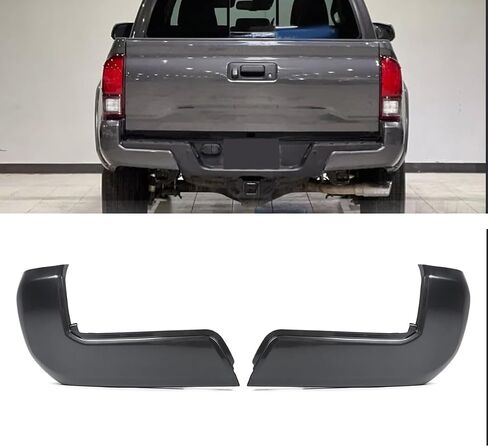Rear Bumper End Cap Compatible with 2016-2023 Toyota Tacoma Rear Bumper Cover Replacement for TO1104131 TO1105131 W/O Parking Sensors Holes Chrome Cover Corner Extension Pair in Saudi Arabia