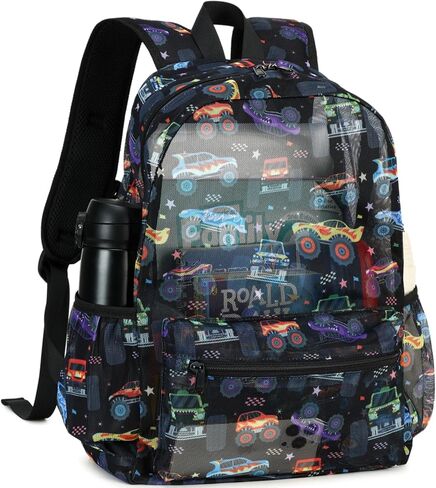 CAMTOP Mesh Backpack Kids Boys Girls Bookbag See Through Preschool Backpacks Casual Daypack for School Beach Travel Sport (Pink) in Kuwait
