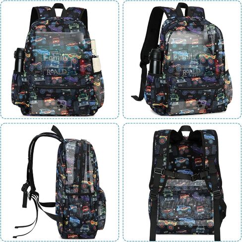 CAMTOP Mesh Backpack Kids Boys Girls Bookbag See Through Preschool Backpacks Casual Daypack for School Beach Travel Sport (Pink) in Kuwait