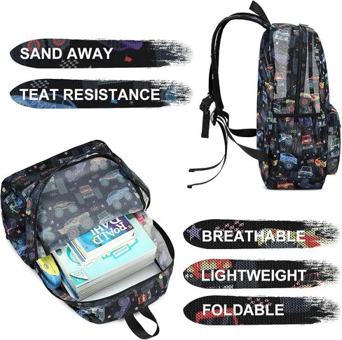 CAMTOP Mesh Backpack Kids Boys Girls Bookbag See Through Preschool Backpacks Casual Daypack for School Beach Travel Sport (Pink) in Kuwait
