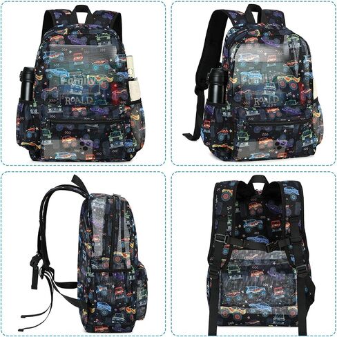 CAMTOP Mesh Backpack Kids Boys Girls Bookbag See Through Preschool Backpacks Casual Daypack for School Beach Travel Sport (Pink) in Kuwait