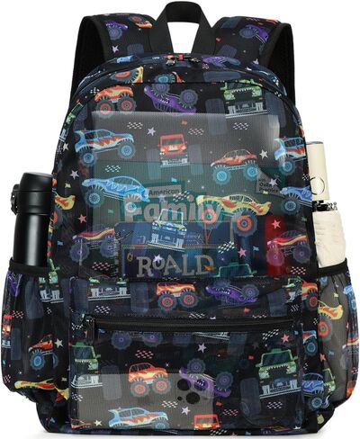 CAMTOP Mesh Backpack Kids Boys Girls Bookbag See Through Preschool Backpacks Casual Daypack for School Beach Travel Sport (Pink) in Kuwait