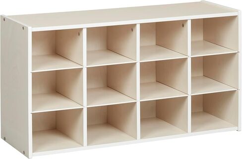 ECR4Kids Streamline 12 Cubby Tray Storage Cabinet, 3x4, Classroom Furniture, Natural in Kuwait