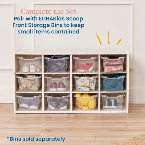 ECR4Kids Streamline 12 Cubby Tray Storage Cabinet, 3x4, Classroom Furniture, Natural in Kuwait