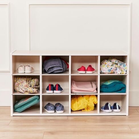 ECR4Kids Streamline 12 Cubby Tray Storage Cabinet, 3x4, Classroom Furniture, Natural in Kuwait