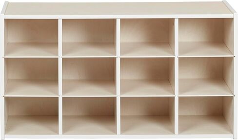 ECR4Kids Streamline 12 Cubby Tray Storage Cabinet, 3x4, Classroom Furniture, Natural in Kuwait