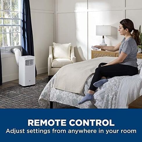 GE 8,000 BTU Portable Air Conditioner for Small Rooms up to 150 sq ft. (5,100 BTU SACC), 3-in-1 with Dehumidify, Fan and Auto Evaporation, Included Window Installation Kit in Kuwait