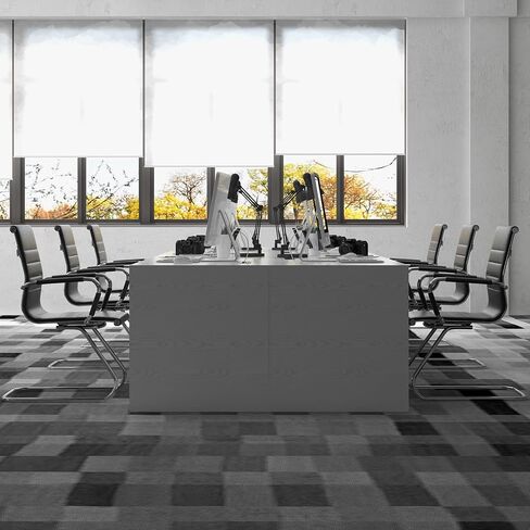 DM Furniture No Wheels Reception Chairs Guest Chair Leather Conference Chairs Back Support Heavy Duty Office Chair, Set of 2 (Deep Red) in Saudi Arabia