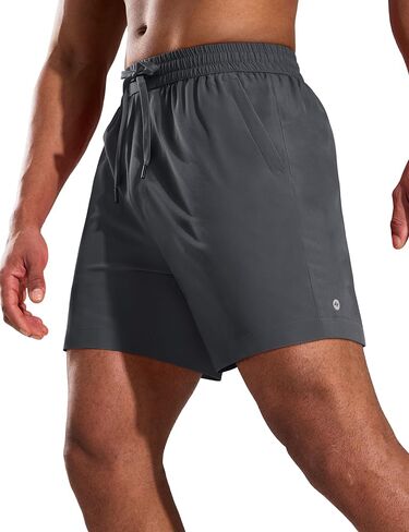 MIER Running Gym Shorts for Men 5 Inch Quick Dry Athletic Workout Shorts with Zipper Pockets, Elastic Waist, No Liner in Saudi Arabia