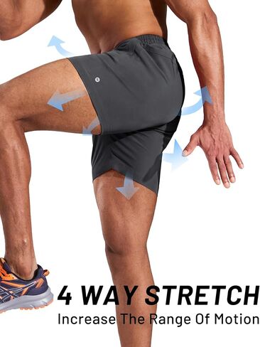 MIER Running Gym Shorts for Men 5 Inch Quick Dry Athletic Workout Shorts with Zipper Pockets, Elastic Waist, No Liner in Saudi Arabia