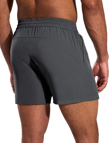 MIER Running Gym Shorts for Men 5 Inch Quick Dry Athletic Workout Shorts with Zipper Pockets, Elastic Waist, No Liner in Saudi Arabia