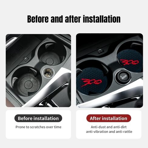 2Pcs Car Cup Holder Coaster for Chrysler 300/C/ 300S Accessories Auto Anti Slip Cup Holder Insert Coaster Car Interior Accessories (White) in Saudi Arabia