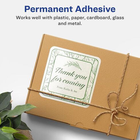 Avery Pearlized Ivory Square Labels with Sure Feed Technology, Print-to-The-Edge, 2.75" x 2.75", 60 Pearlized Ivory Labels, Laser/Inkjet Printable Labels in Saudi Arabia