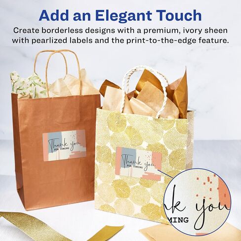 Avery Pearlized Ivory Rectangle Labels with Sure Feed Technology, Print-to-The-Edge, 2.5" x 4", 30 Pearlized Ivory Labels, Laser/Inkjet Printable Labels in Saudi Arabia