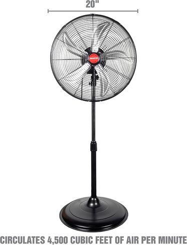 OEMTOOLS OEM24885 30" Oscillating Pedestal Fan, Commercial Fan For Worksites, Industrial Fans, High Velocity Shop Fan, Pedestal Fan, Oscillating Fan On Stand, Warehouse, Garage, or Gym Fan, 30 Inch in Saudi Arabia