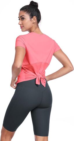 قمصان تجريب الجليدية للنساء ، وقمصان قصيرة للأكمام ، وقمصان للياقة البدنية لليوغا تي شيرت فضفاضة in Kuwait
