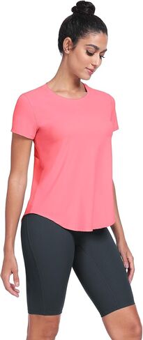 قمصان تجريب الجليدية للنساء ، وقمصان قصيرة للأكمام ، وقمصان للياقة البدنية لليوغا تي شيرت فضفاضة in Kuwait