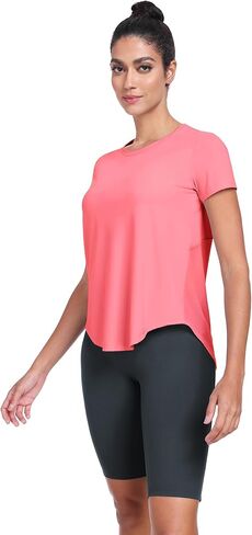 قمصان تجريب الجليدية للنساء ، وقمصان قصيرة للأكمام ، وقمصان للياقة البدنية لليوغا تي شيرت فضفاضة in Kuwait