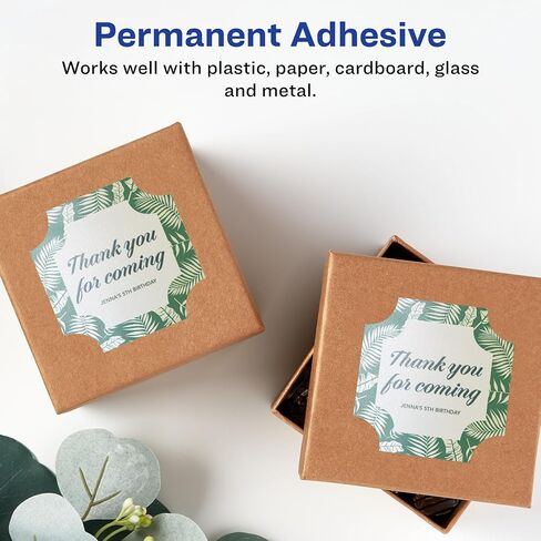 Avery Pearlized Ivory Square Scalloped Labels with Sure Feed Technology, Print-to-The-Edge, 1-5/8" x 1-5/8", 500 Pearlized Ivory Labels, Laser/Inkjet Printable Labels in Saudi Arabia