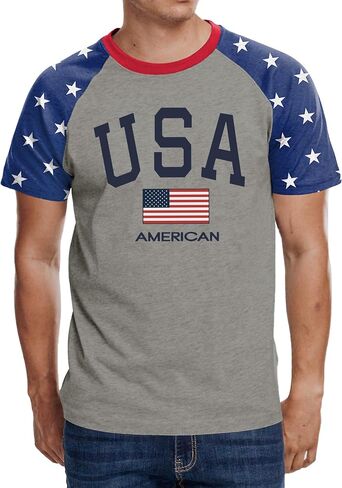 Arvilhill Mens American Flag Ralgan Shirt Graphic Patriotic 1776 4th of July T-Shirts (S-3XL) in Saudi Arabia