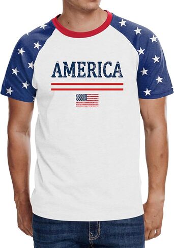 Arvilhill Mens American Flag Ralgan Shirt Graphic Patriotic 1776 4th of July T-Shirts (S-3XL) in Saudi Arabia