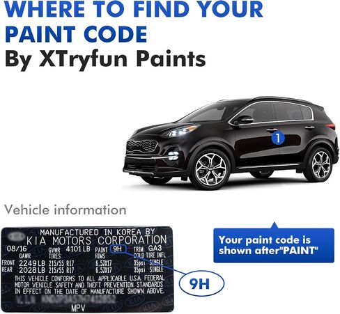 C7S/US6 Wolf Gray Touch Up Paint for Kia, DIY Car Paint Scratch Repair Kit, Automotive Paint, Quick & Easy Fix Scratch Repair for Sportage/Sorento/Telluride/K5 in Saudi Arabia