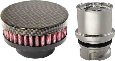 Baffled Billet Valve Cover Breather compatible with 2010-2017 Chevrolet Equinox & GMC Terrain 2.4L Ecotec (Flat Black) in Saudi Arabia