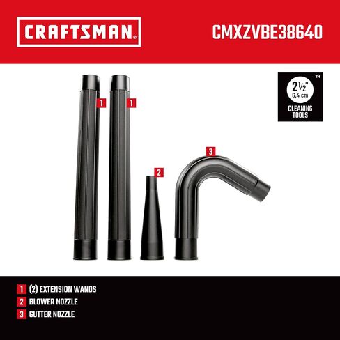 CRAFTSMAN CMXZVBE38640 2-1/2 in. 4-Piece Wet/Dry Vacuum Gutter Cleaning Kit for Shop Vacuums,Black in Saudi Arabia