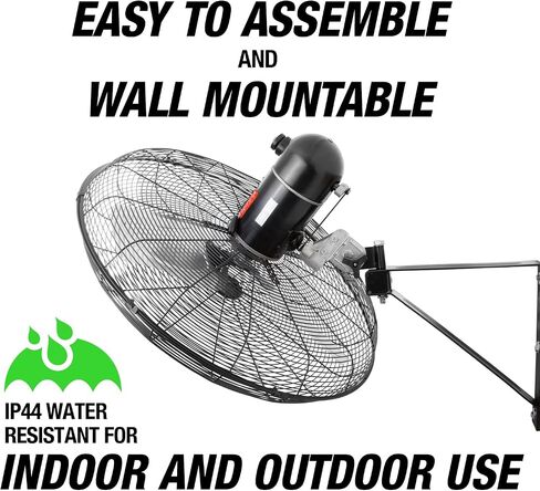 OEMTOOLS OEM24894 30" Outdoor Oscillating Wall Fan, 7200 CFM Large Industrial Fan, Wall Mount Oscillating Fan For Garage, Outdoor Oscillating Fans For Patios, Waterproof Shop Fans, Heavy Duty, 30 Inch in Saudi Arabia