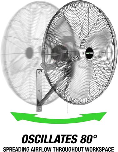 OEMTOOLS OEM24894 30" Outdoor Oscillating Wall Fan, 7200 CFM Large Industrial Fan, Wall Mount Oscillating Fan For Garage, Outdoor Oscillating Fans For Patios, Waterproof Shop Fans, Heavy Duty, 30 Inch in Saudi Arabia